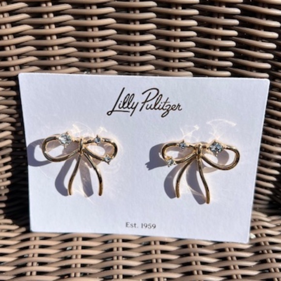 Lilly Pulitzer Rhinestone Bow Earrings - NEW w/tags - Picture 4 of 5